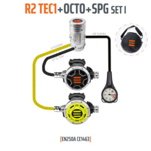 Tecline diving regulator Set R2/TEC1 + Octo + SPG