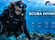 Diver wearing a scuba diving BCD underwater