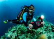 Underwater smartphone housing for scuba diving